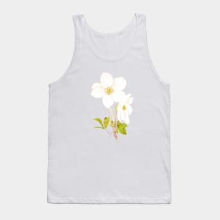 white hellebore flowers ink and watercolor Tank Top